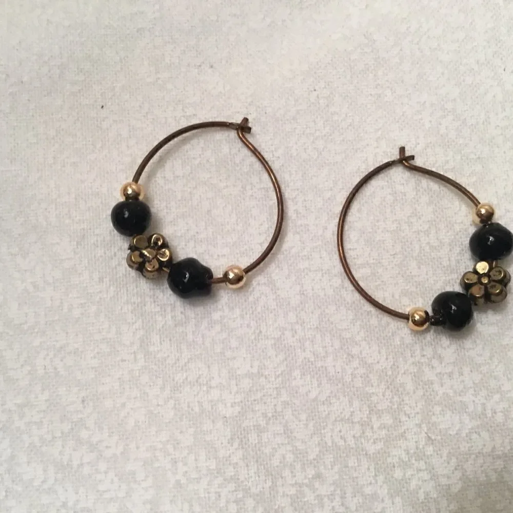 Petite Coppertone and Black Earrings